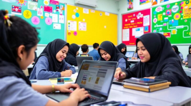 Siswa SMK 1 Pakisjaya belajar dengan teknologi digital.